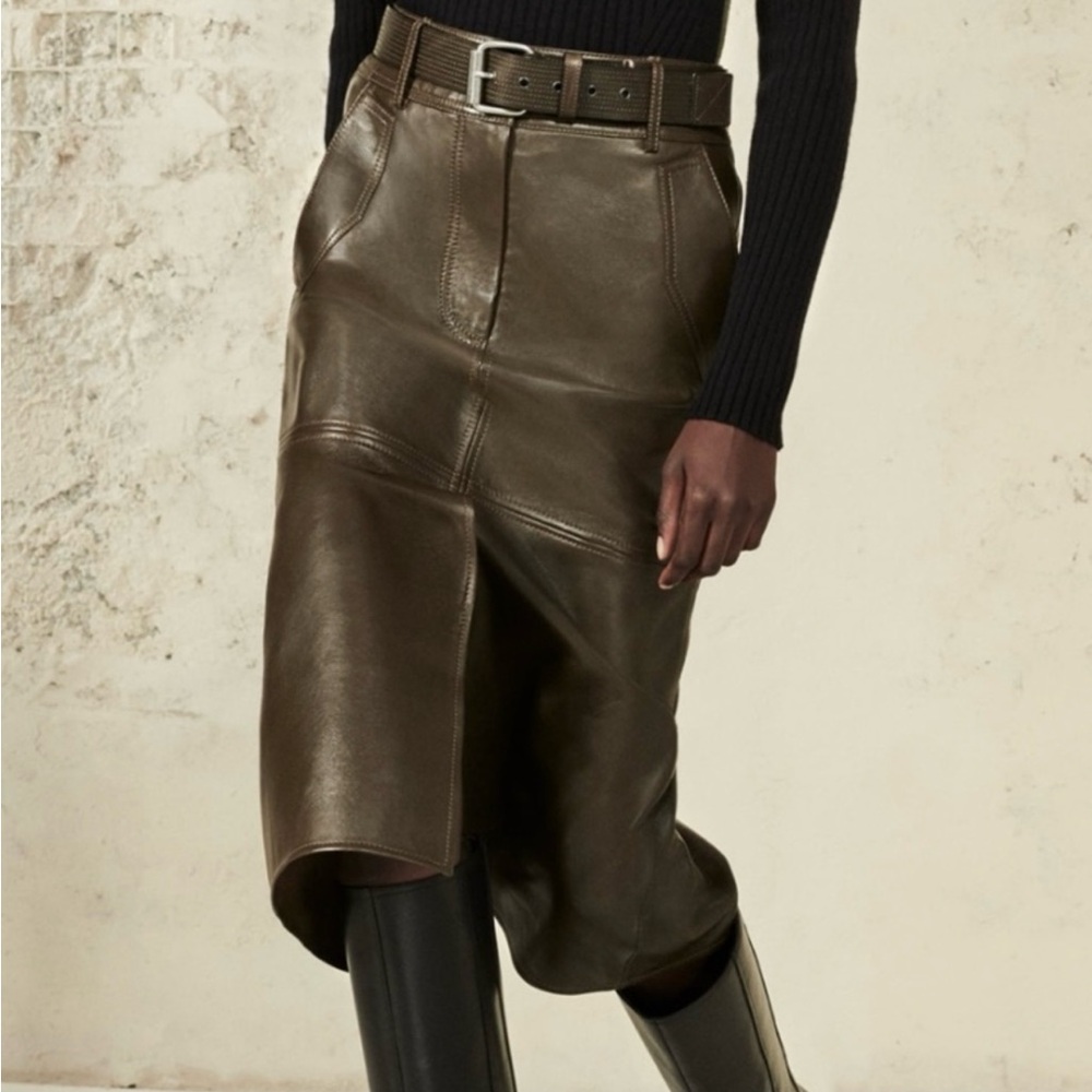 NWT Zara SRPLS Real Leather Skirt, Size M